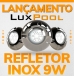 Kit 6 Refletor Inox Led RGB 9W Piscina Luxpool Com Cabo 10M