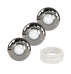 Kit 3 Refletor Inox Led RGB 9W Piscina Luxpool Com Cabo 10M