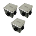 KIT 3 CAIXA DE PASSAGEM QUADRADA TAMPA INOX