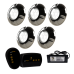 5 Refletor LED INOX RGB 9W + Módulo RGB + Fonte 5A 60W