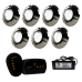 7 Refletor LED INOX RGB 9W + Módulo RGB + Fonte 10A 120W