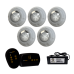 5 Refletor LED RGB 9W + Módulo 2 Saídas RGB + Fonte 5A 60W