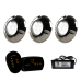 3 Refletor INOX RGB 9W + Módulo 2 Saídas RGB + Fonte 3A 36W