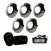 5 Refletor INOX RGB 9W + Módulo 2 Saídas RGB + Fonte 5A 60W