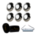 Módulo RGB + Fonte Blindada IP68 5A 60W + 6 Refletor Inox 9W