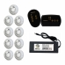 Kit Iluminação 7 Led ABS RGB 9W Cabo 10m Automação 2 Saída RGB Fonte 10A 120W