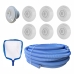 Kit Piscina Fibra 6 Bico Jato Retorno Peneira Mangueira