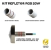 Kit 2 Refletor 20W RGB LED Premium Tholz com Cabo 10M 12VCC