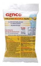 Tablete Pastilha Cloro Multipla Acao 3 em 1 T200 200g Genco