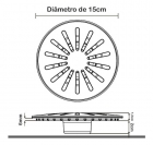 DRENO DE FUNDO INOX 15X15