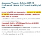 Trocador De Calor G25 Gre Veico Mono Painel Digital Piscina
