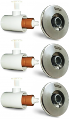BICO JATO HIDROMASSAGEM PRATIC FLAT EM INOX 316 SODRAMAR 50MM 3 PEÇAS