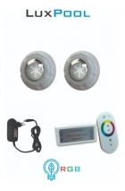 KIT 2 LED 9W LUXPOOL + FONTE 2A + CONTROLADOR LUXPOOL 180