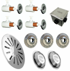 4 DISPOSITIVOS DE RETORNO INOX 1 FUNDO INOX