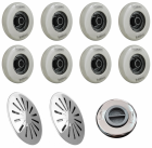 1 Aspiração Pratic 4 Retorno Pratic 2 Ralos fundo Inox 304