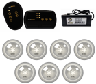 Kit 7 Led Rgb 9w Tholz Piscina Módulo Rgb Com 2 Saídas Fonte
