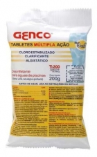 10 Tablete Pastilha Cloro Multipla Acao 3 em 1 T200 200g Genco