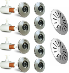 kit 4 Bico Canhão de Hidromassagem Flat Inox 316 5 Acabamento de Retorno Inox 316 2 drenos de Fundo