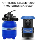 Filtro SYL200 + Bomba Autoescorvante 1/4 Piscinas até 36000L