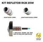 Refletor 20W RGB LED Premium Tholz com Cabo 10 Metros 12VCC
