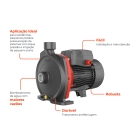 Bomba Lepono Centr&iacute;fuga ACM37 0.5 hp Mono BV 127/220V
