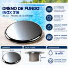 Dreno De Fundo Para Piscina Tholz/global Dreno Fundo 50mm Prateado