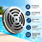2x Dispositivo Dreno Lateral Redondo Inox Global P/ Piscinas